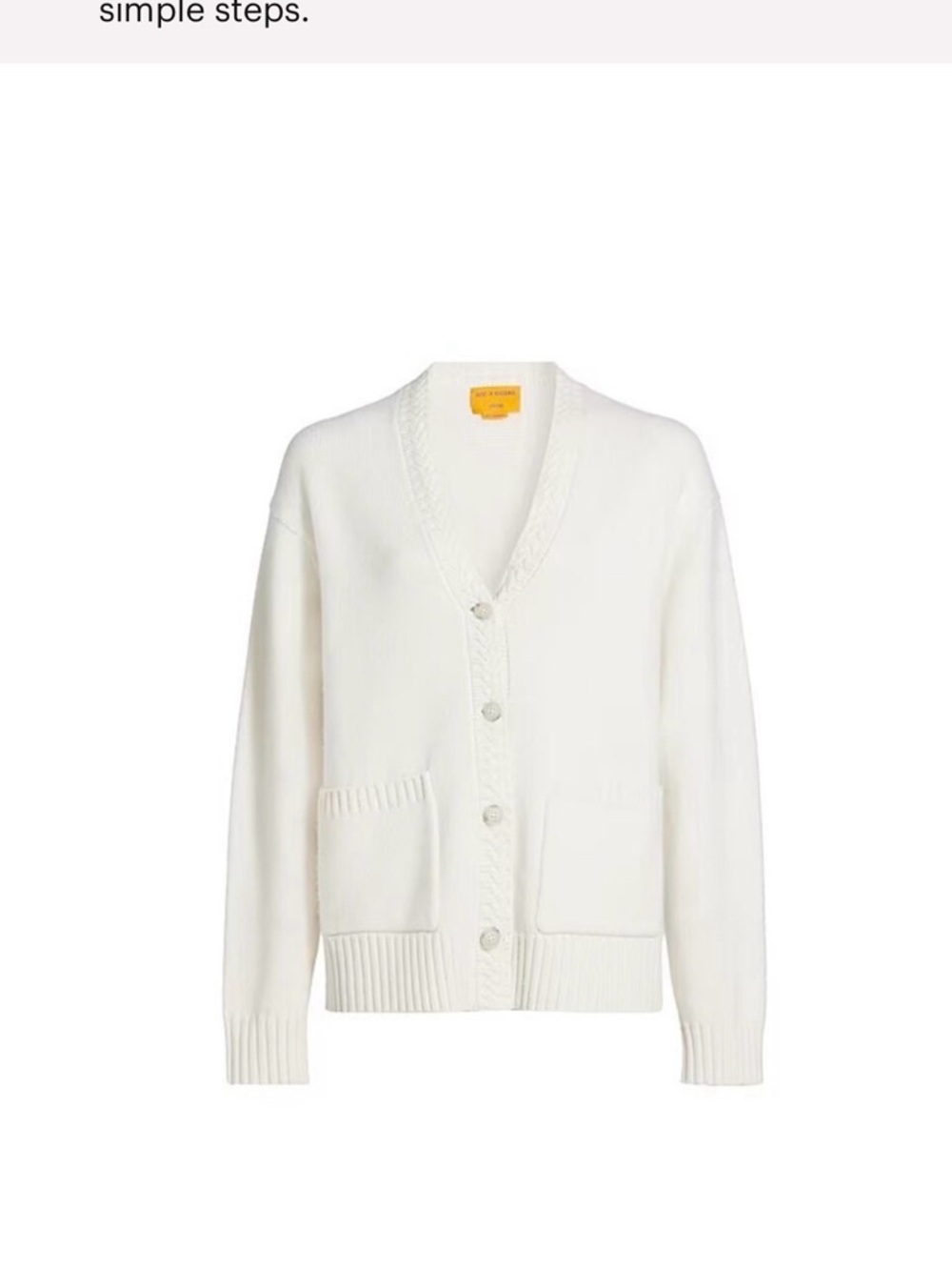 White V-Neck Button Front Women's Cardigan Sweater Cashmere Soft